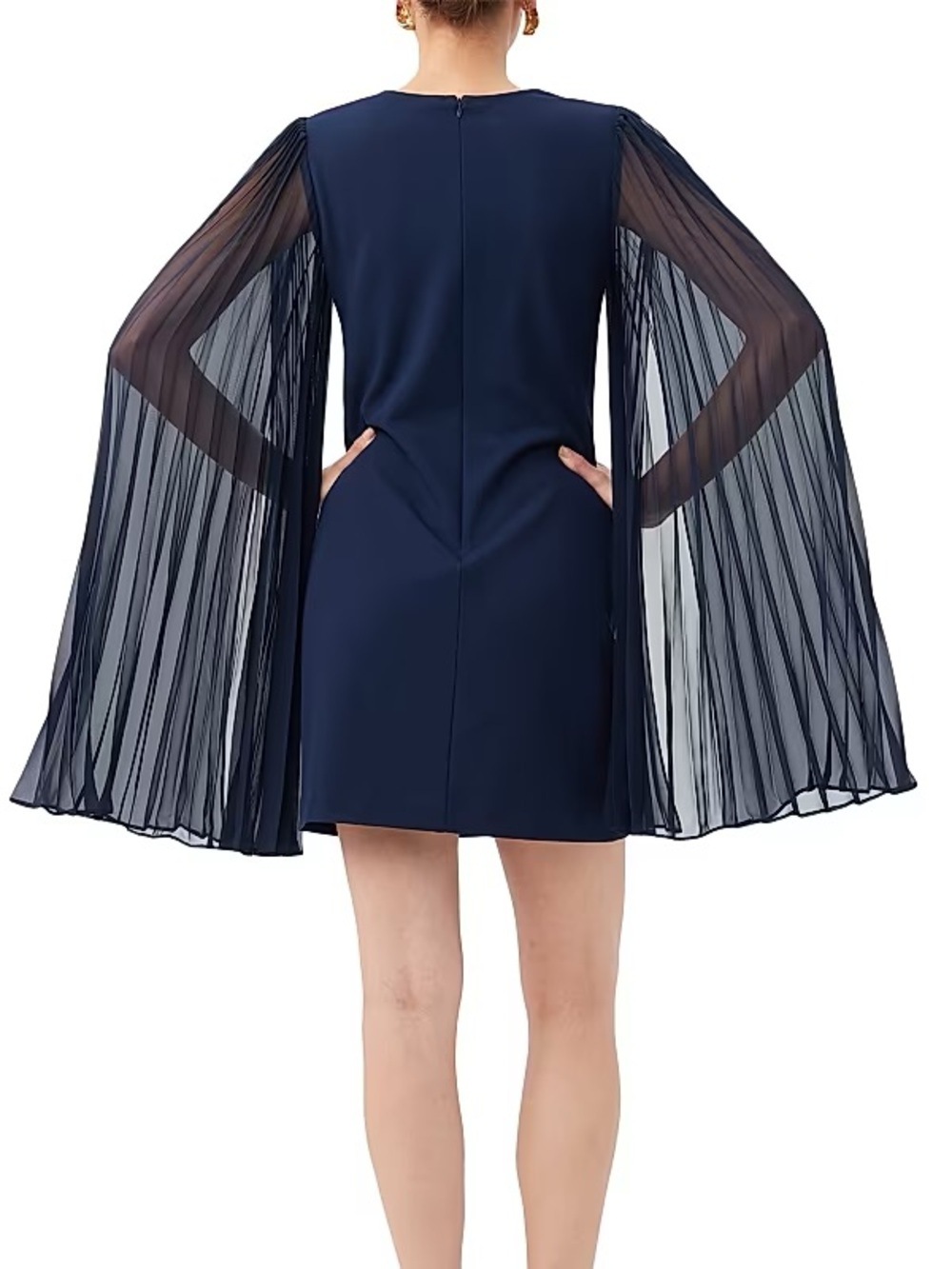 Trina Turk Celestina Pleated Cape Pleated Mini Dress - Picture 2 of 7